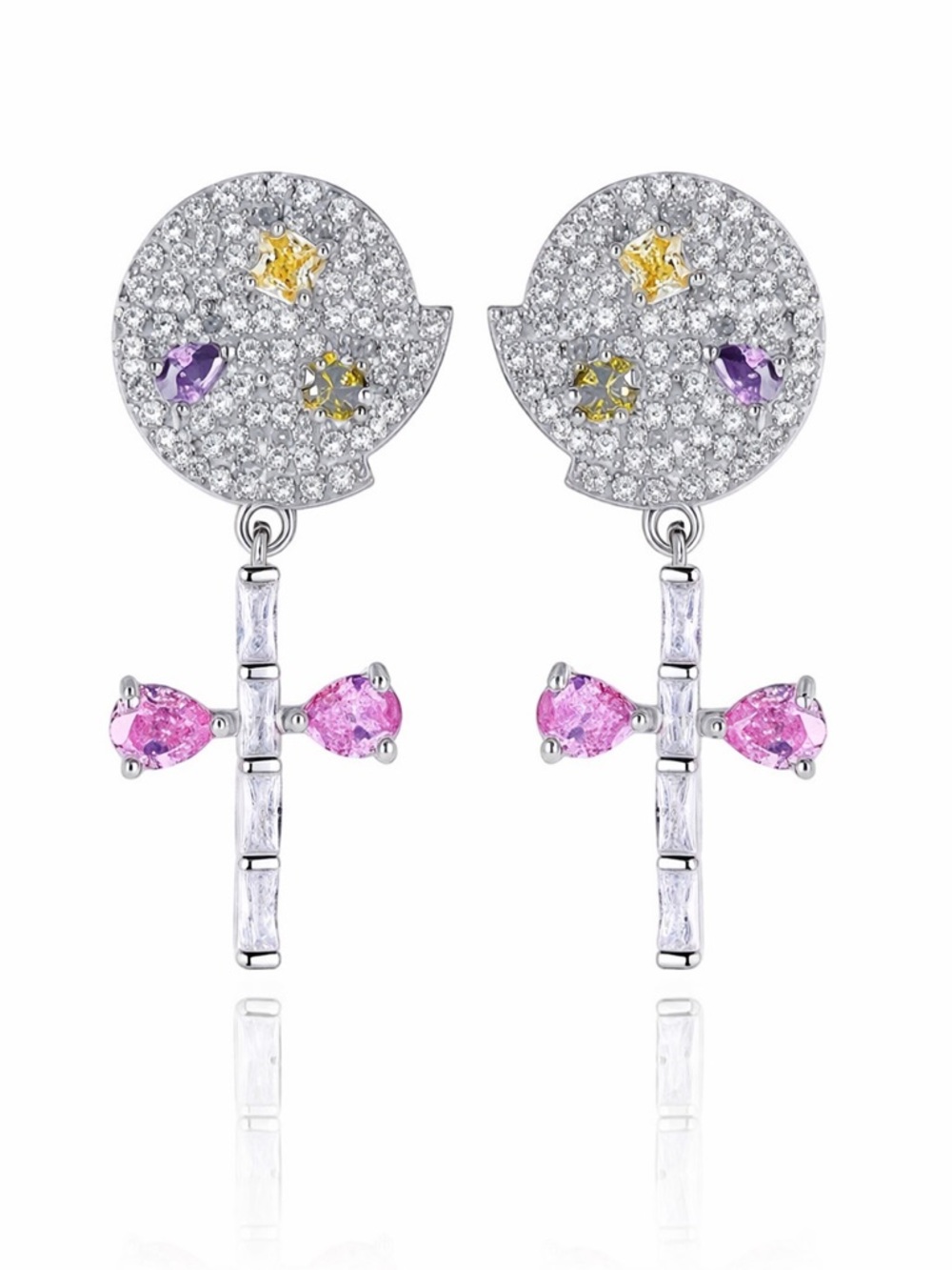 Swarovski Crystals Christa Lollipop Earrings - Picture 1 of 4